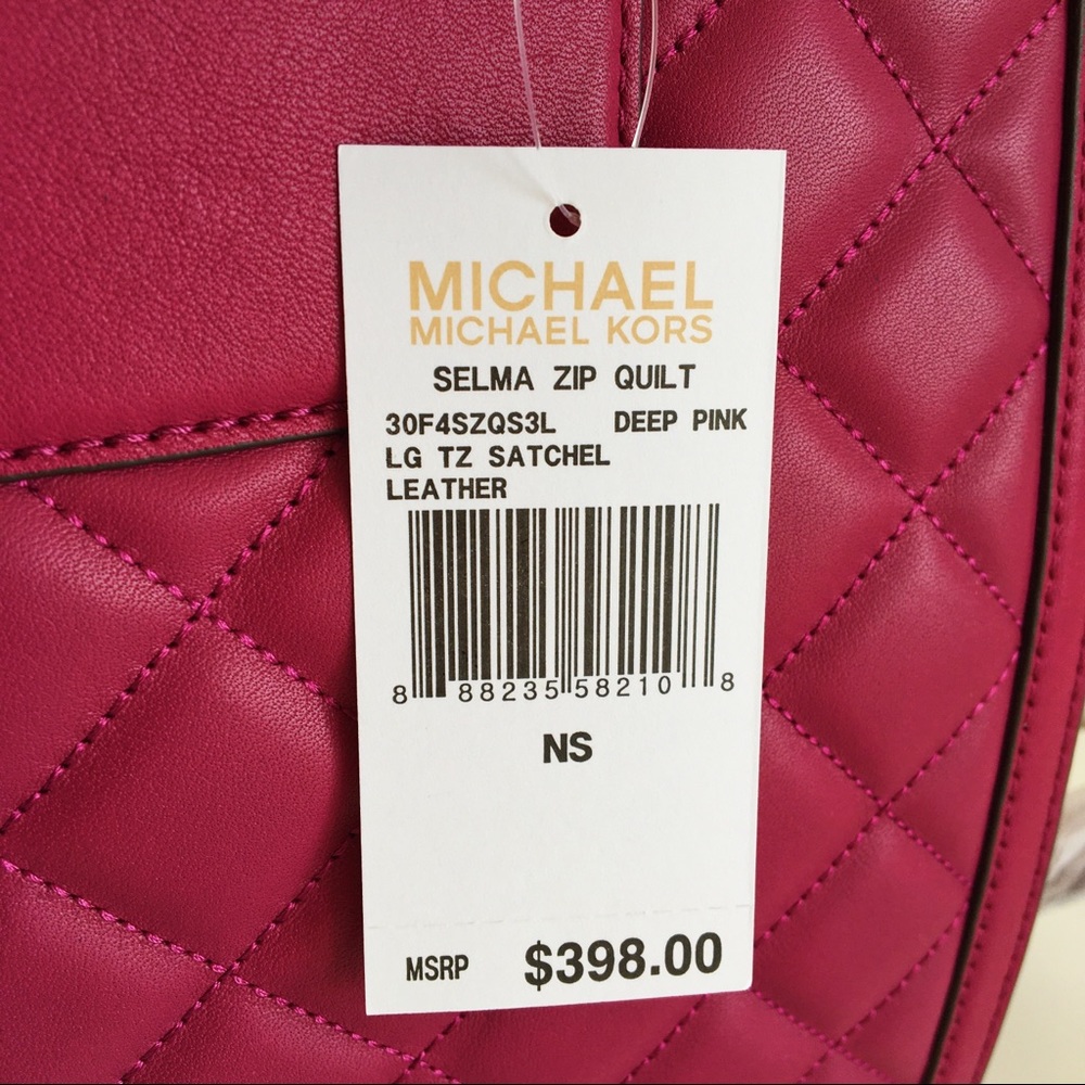 MICHAEL KORS Selma Zip Quilt Satchel Deep Pink - Picture 12 of 14